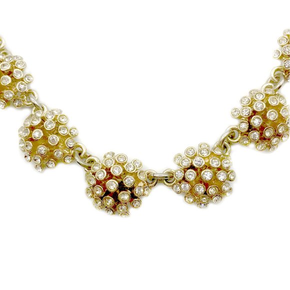 Vintage Ann Taylor Rhinestone Flower Necklace - Picture 7 of 10